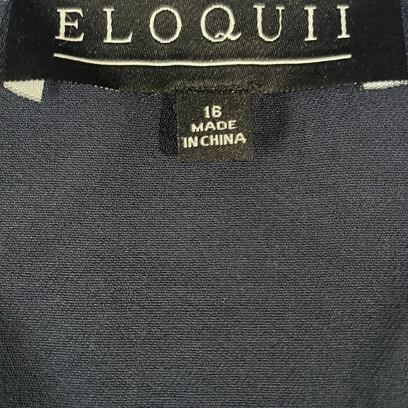 Eloquii Navy Blue Cold Shoulder Dress Size 16 Ruffle Sleeve Flowy Boho Chic - Picture 3 of 8